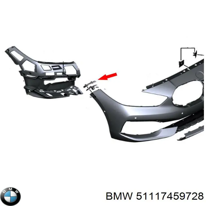 51117459728 BMW Праве кріплення переднього бампера