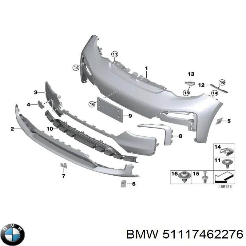 Бампер на авто BMW 51117462276 ціна, від 372.32 USD