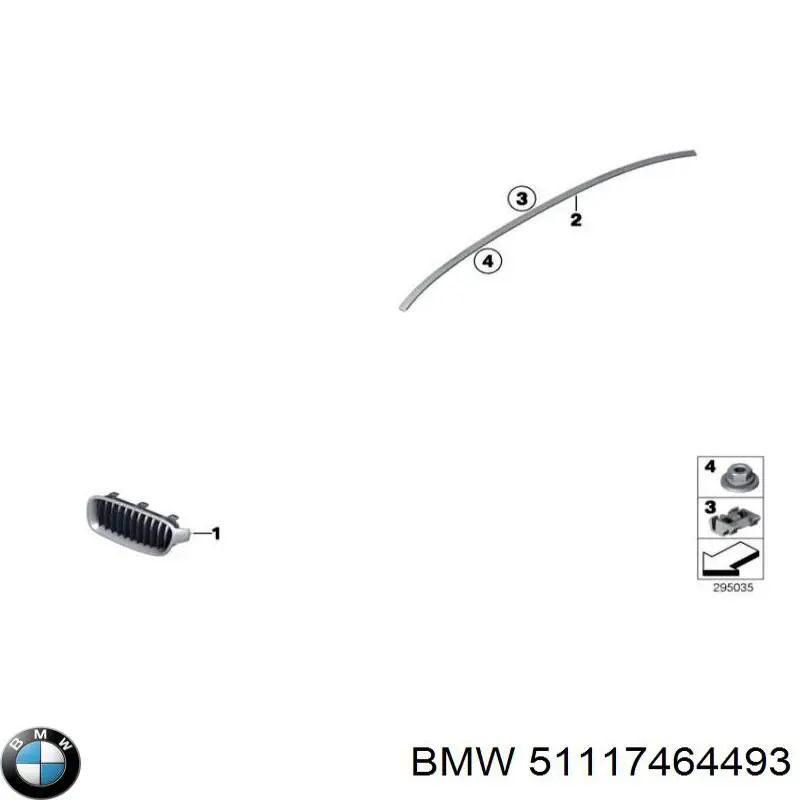 51117464493 BMW Решітка радіатора ліва