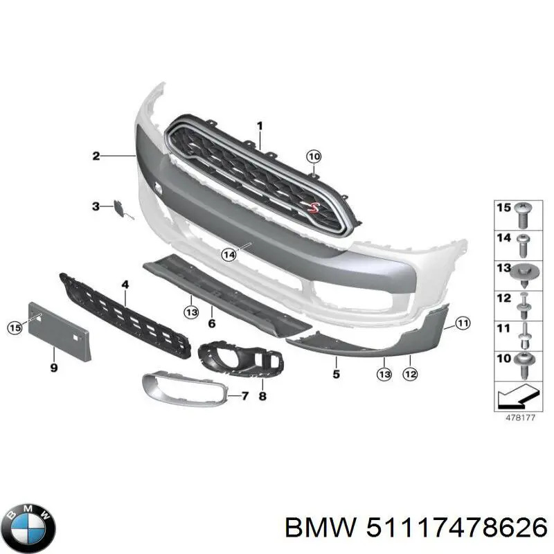 Купити 51117478626 BMW Буфер (бампер) передній