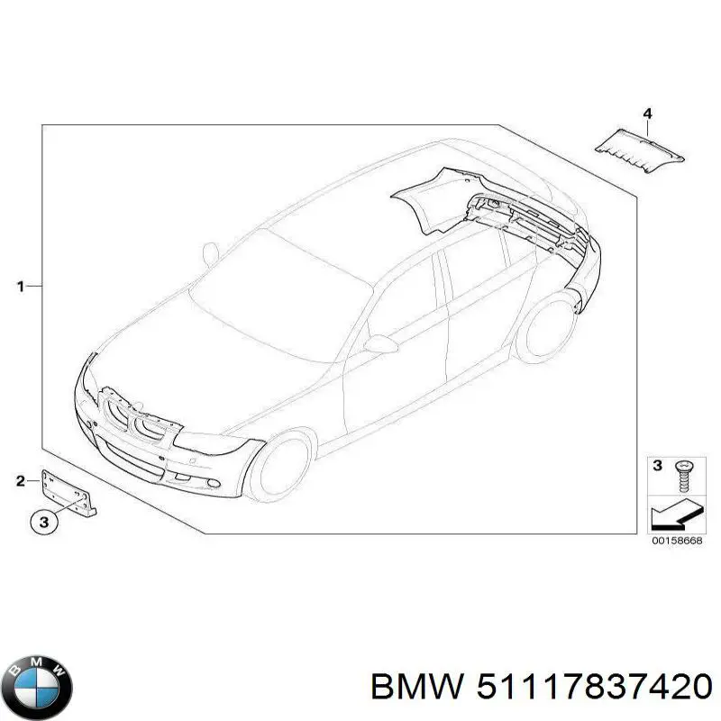 Купити 51117837420 BMW Буфер (бампер) передній