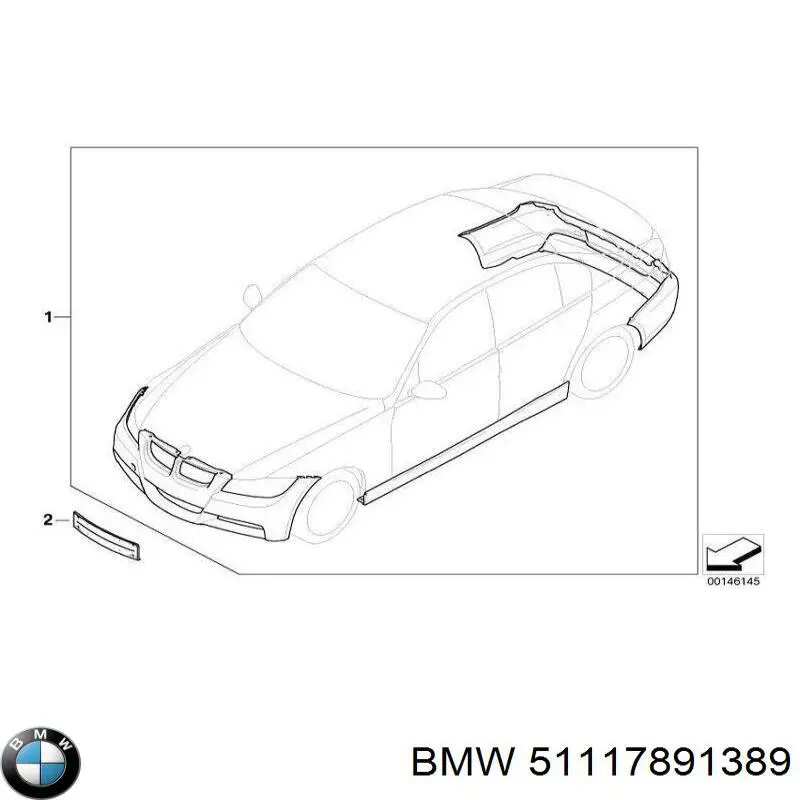 Бампер передній 51117891389 BMW