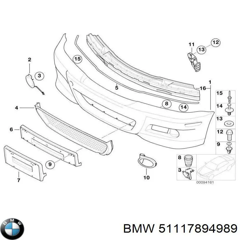 51117894989 BMW Бампер передній в зборі