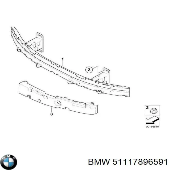 51117896591 BMW Наповнювач бампера переднього