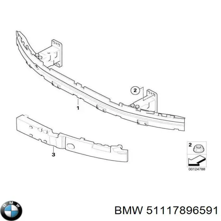 Купити 51117896591 BMW Абсорбер (наповнювач) бампера переднього