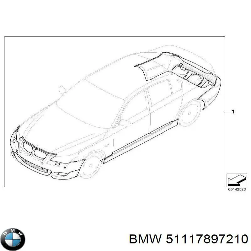 Заглушка бампера буксирувального гака, передня права на BMW 5 (E61)