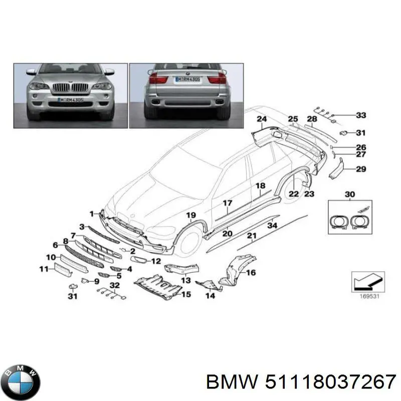 Бампер на авто BMW 51118037267 ціна, від 535.91 USD