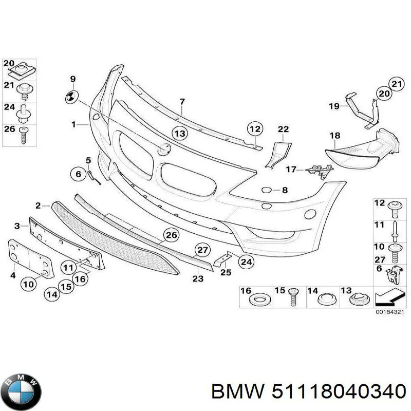 51113448817 BMW Бампер передній в зборі