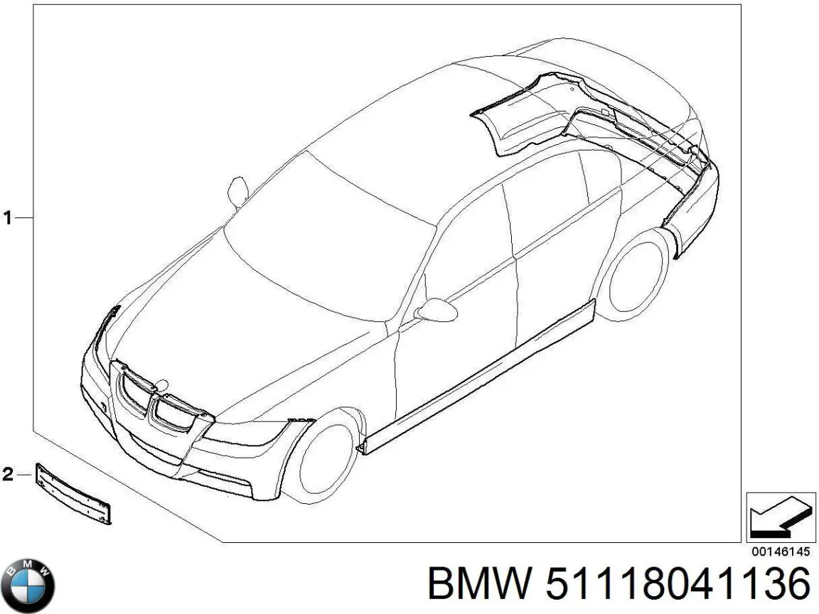 Кріплення переднього номера автомобіля BMW 51118041136 ціна, від 67.92 USD