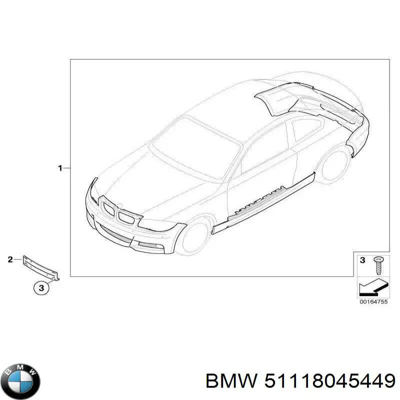 Купити 51118045449 BMW Решітка переднього бампера, ліва