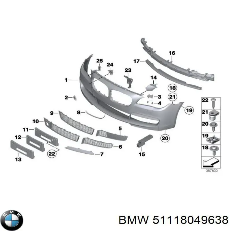 51118049638 BMW Бампер передній в зборі