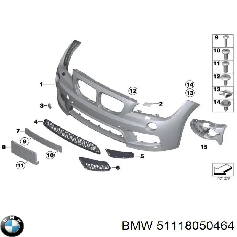 Бампер передній 51118050464 BMW