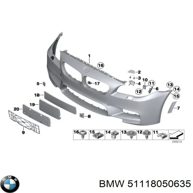 51118050635 BMW Бампер передній в зборі