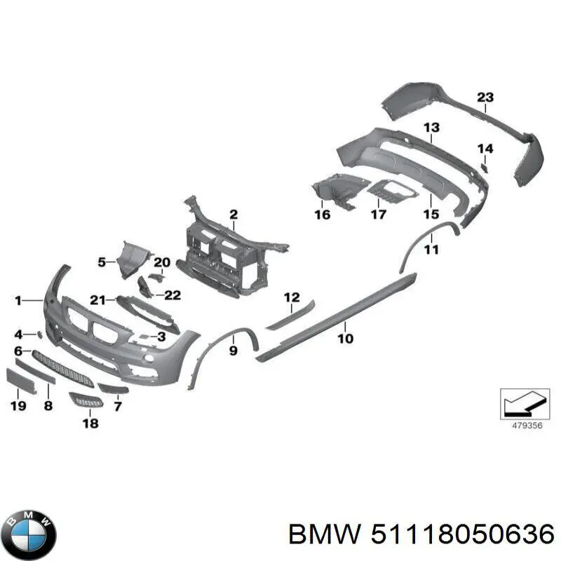 Бампер на авто BMW 51118050636 ціна, від 870.35 USD