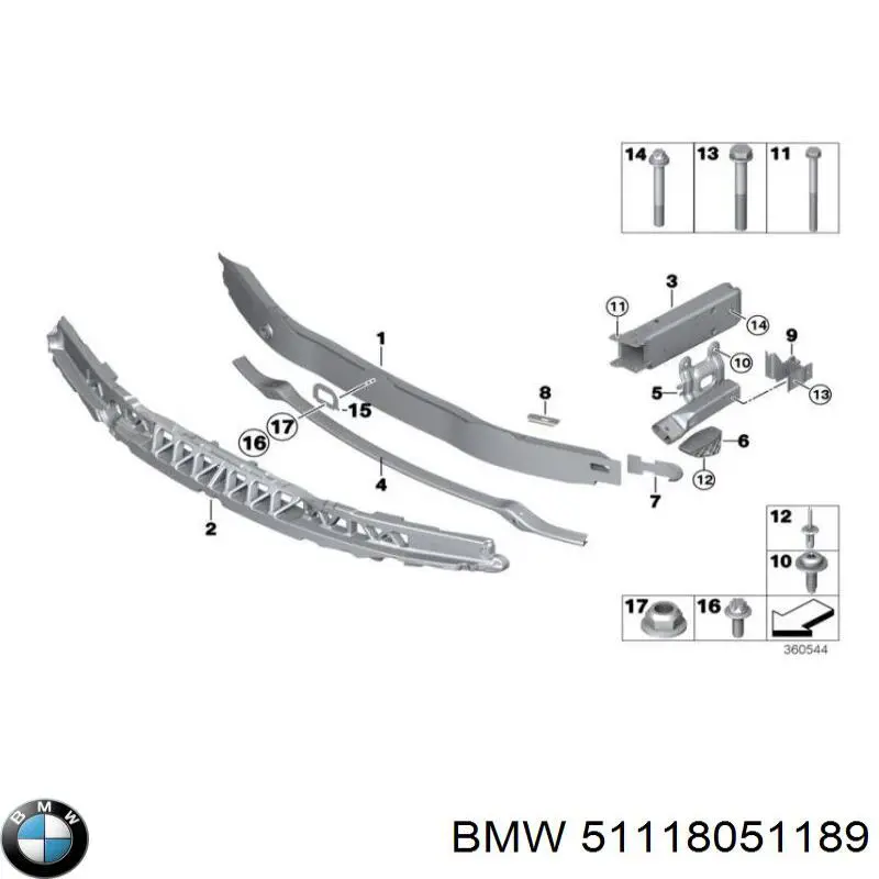Ліве кріплення переднього бампера на BMW 2 (F23)