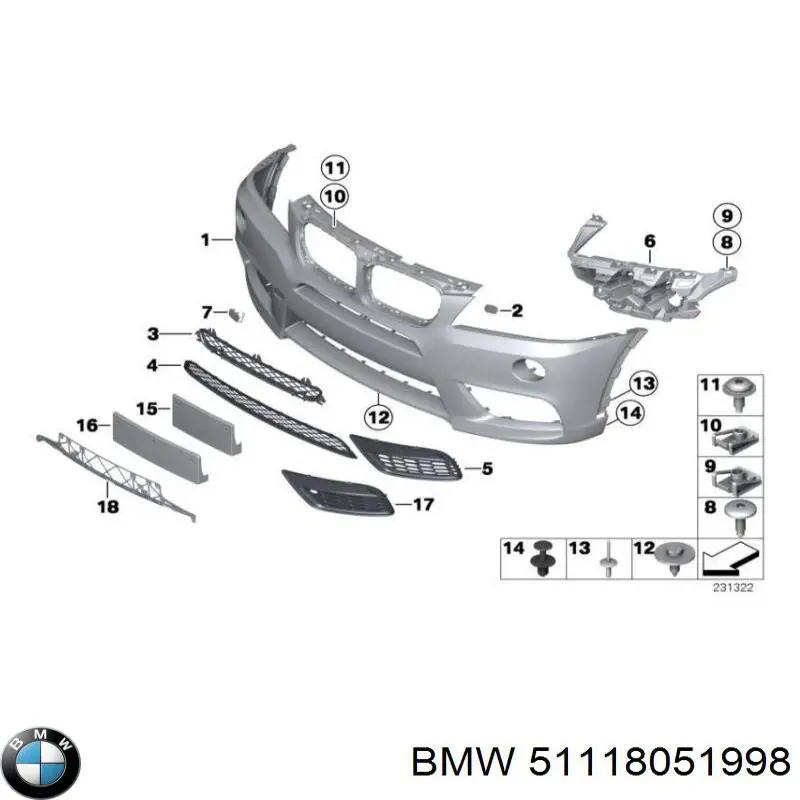 Купити 51118051998 BMW Буфер (бампер) передній