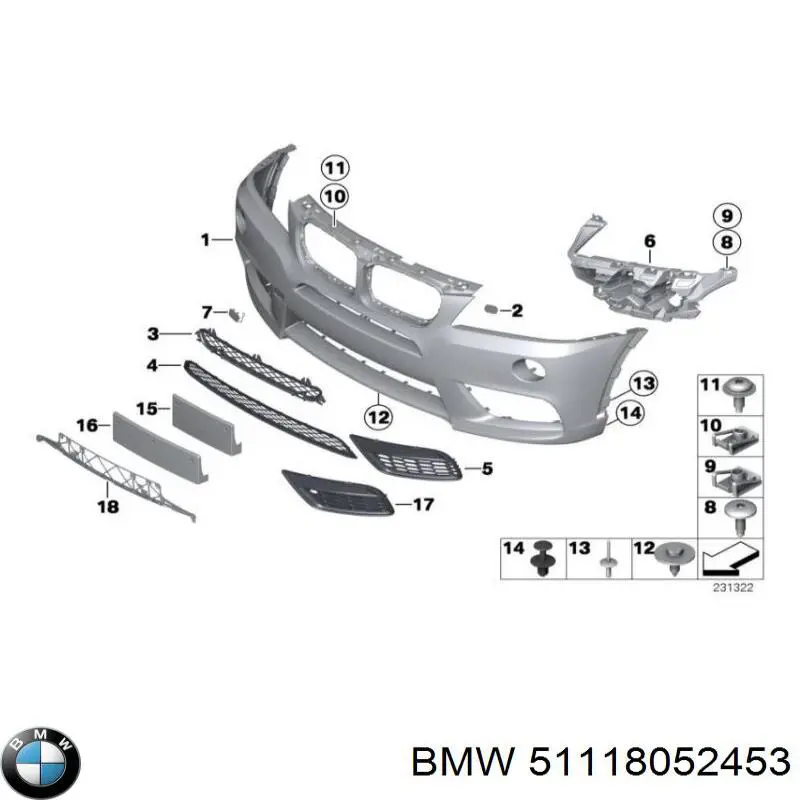 51118052453 BMW Бампер передній в зборі