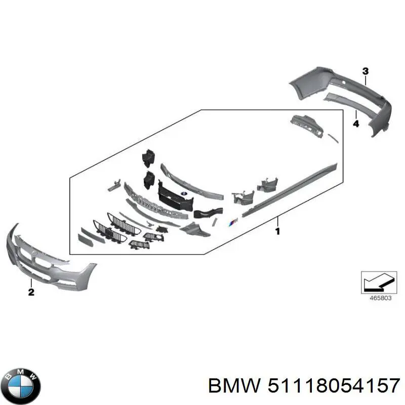 Панель кріплення номерного знака, переднього 51118054157 BMW