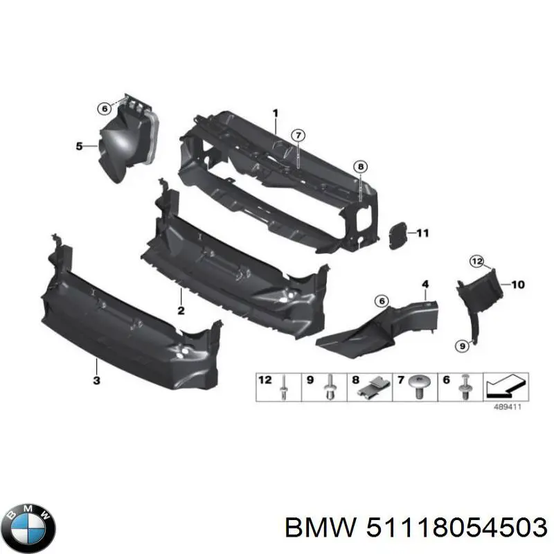 Решітка переднього бампера, нижня 51118054503 BMW