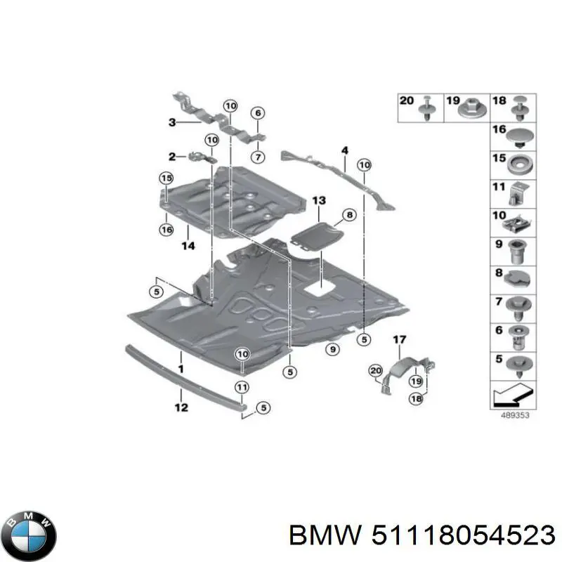 Кронштейн кріплення захисту двигуна BMW 51118054523 ціна, від 40.99 USD