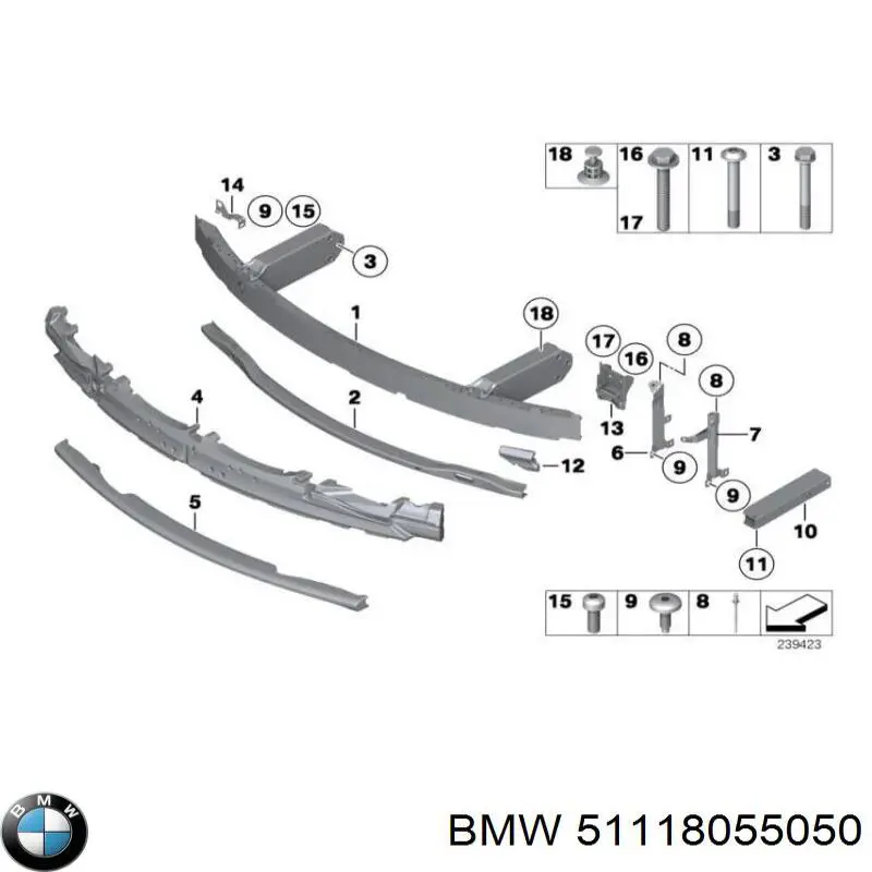Купити 51118055050 BMW Буфер (бампер) передній