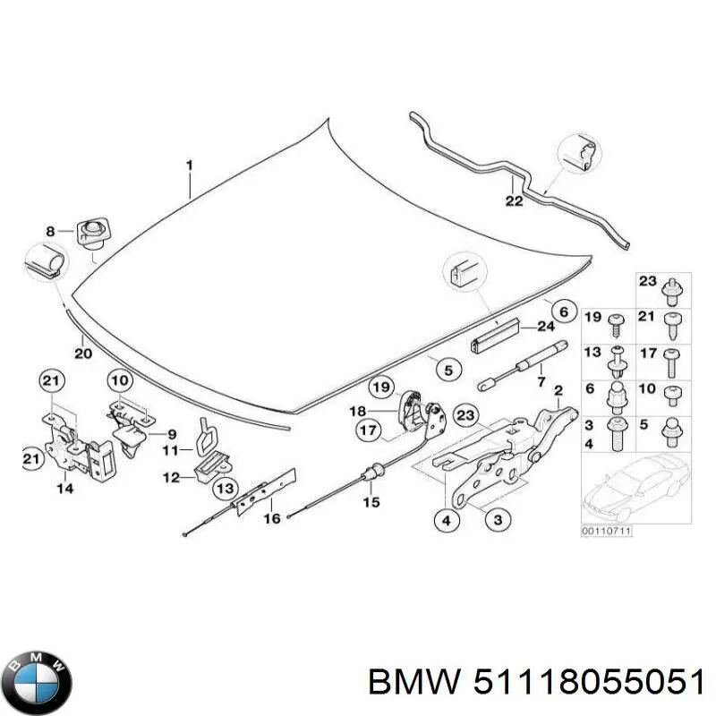 Передній бампер 51118055051 BMW