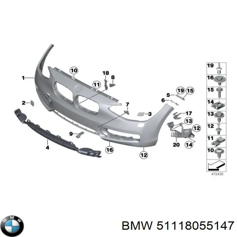 Бампер передній 51118055147 BMW