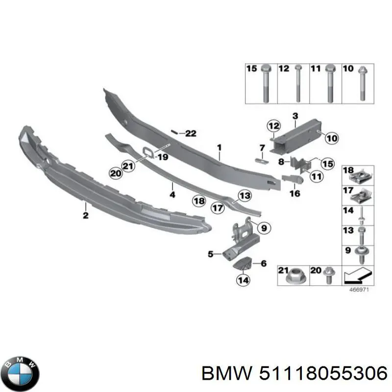 Купити 51118055306 BMW Абсорбер (наповнювач) бампера переднього