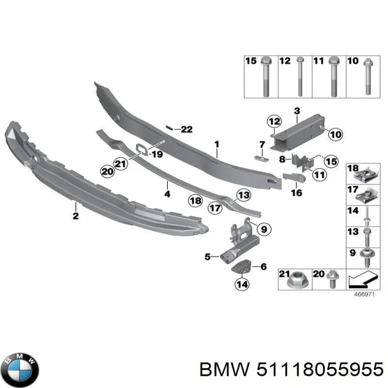 Купити 51118055955 BMW Решітка переднього бампера, ліва