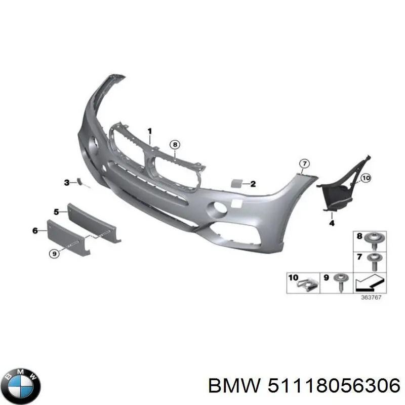 Фартух, дефлектор переднього бампера BMW 8056306 ціна, від 46.06 USD