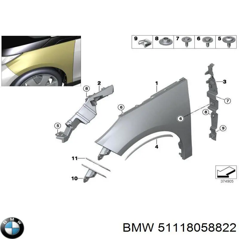 Купити 51118058822 BMW Буфер (бампер) передній