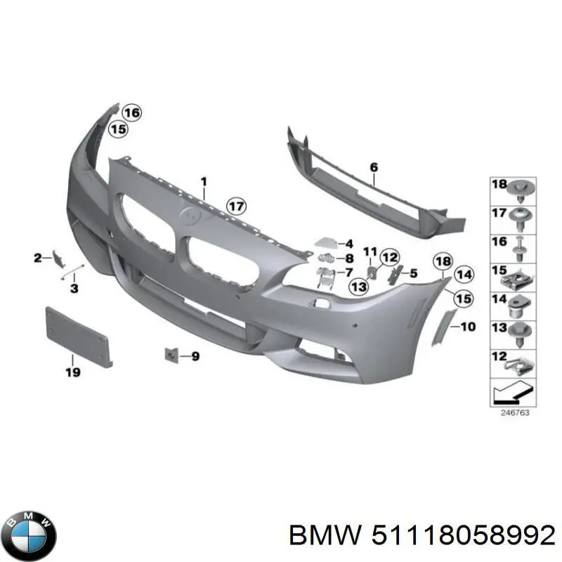 51118058992 BMW Бампер передній в зборі