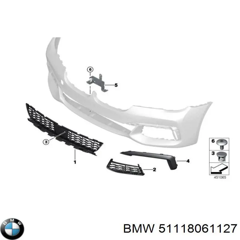 Купити 51118092157 BMW Решітка переднього бампера, ліва