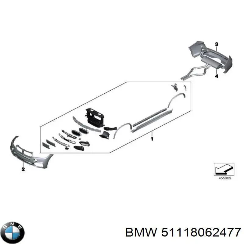 51118062477 BMW Бампер передній в зборі