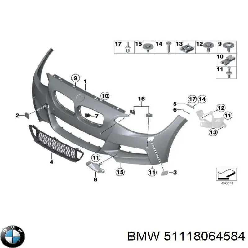 51118064584 BMW Бампер передній в зборі