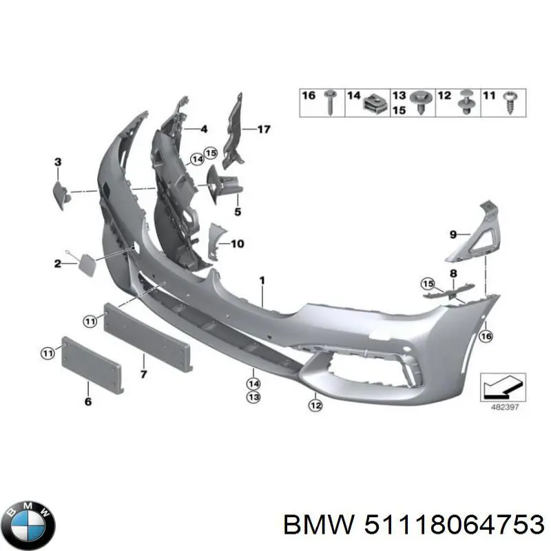 51118064753 BMW Бампер передній в зборі