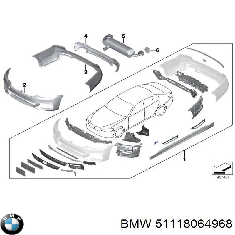 Кронштейн кріплення протитуманною фари, правої на BMW 5 (G30, F90)