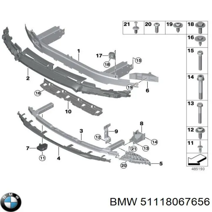51118067656 BMW Наповнювач бампера переднього