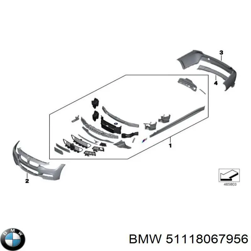 Бампер передній 51118067956 BMW