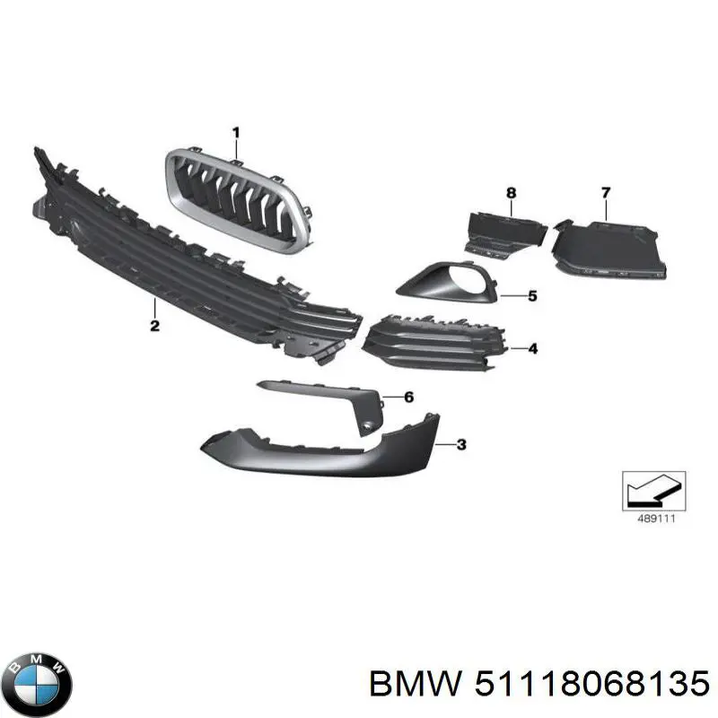 Купити 51118068135 BMW Решітка переднього бампера, центральна