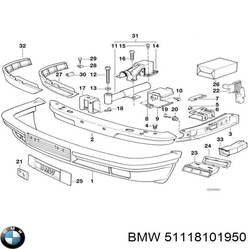 Передній бампер на BMW 7 E32