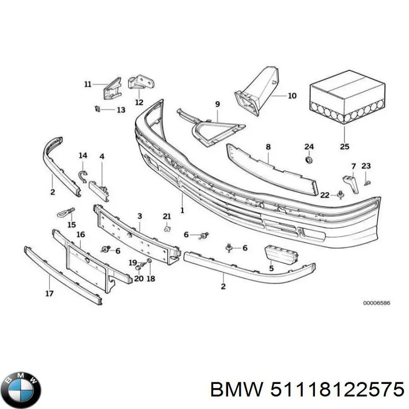 Купити 51118122575 BMW Направляюча переднього бампера, ліва