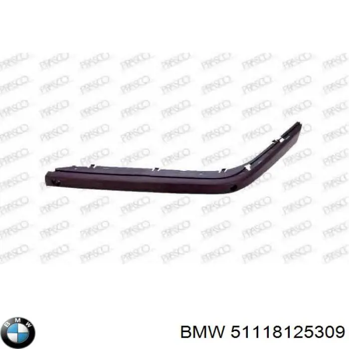51118125309 BMW молдинг переднього бампера, лівий