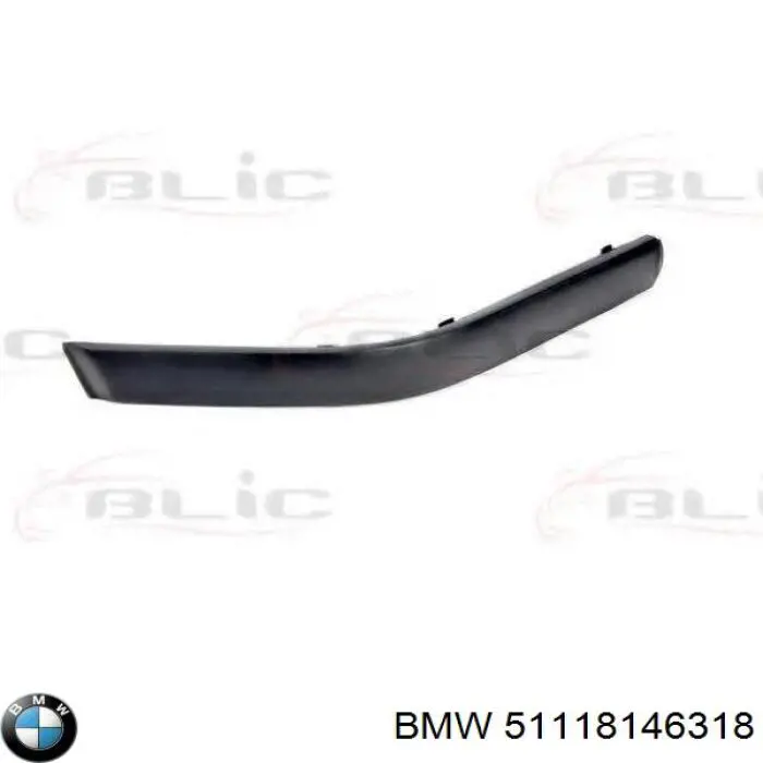 Накладка бампера переднього, права BMW 51118146318 ціна, від 7.23 USD