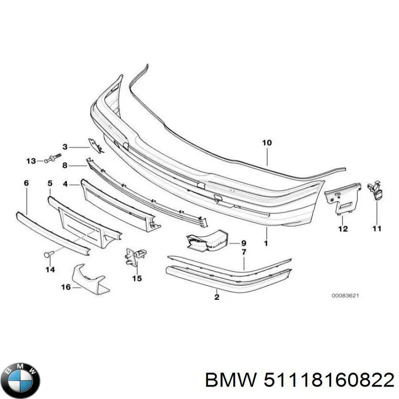 Решітка переднього бампера, центральна BMW 51118160822 ціна, від 58.61 USD