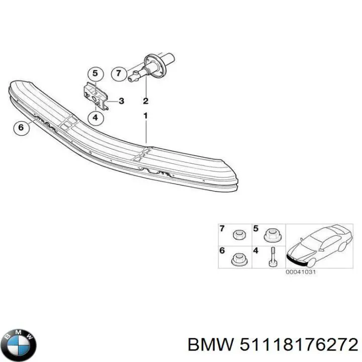Купити 51118119258 BMW Кронштейн підсилювача переднього бампера