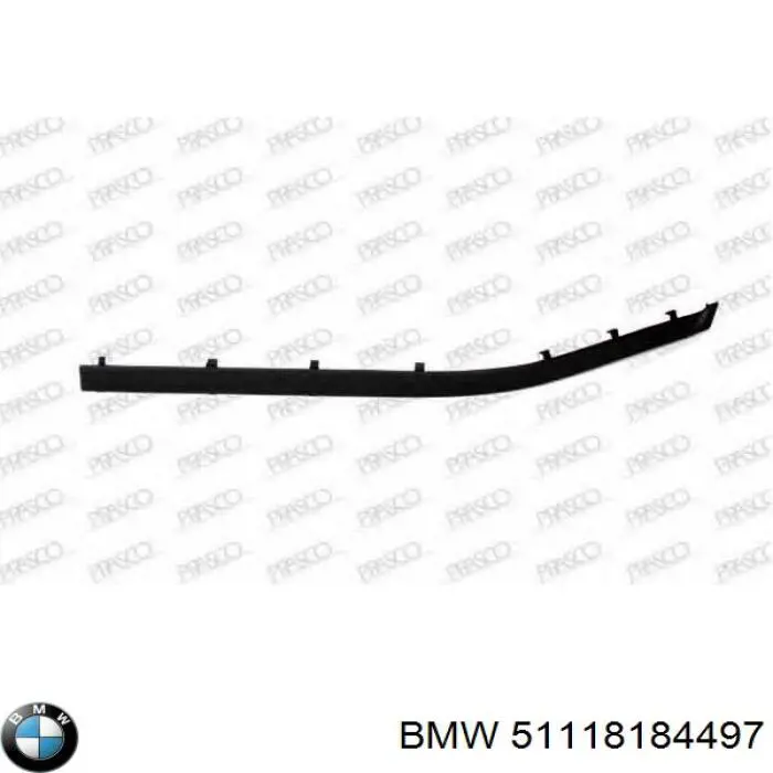 Накладка бампера переднього, ліва BMW 51118184497 ціна, від 5.21 USD
