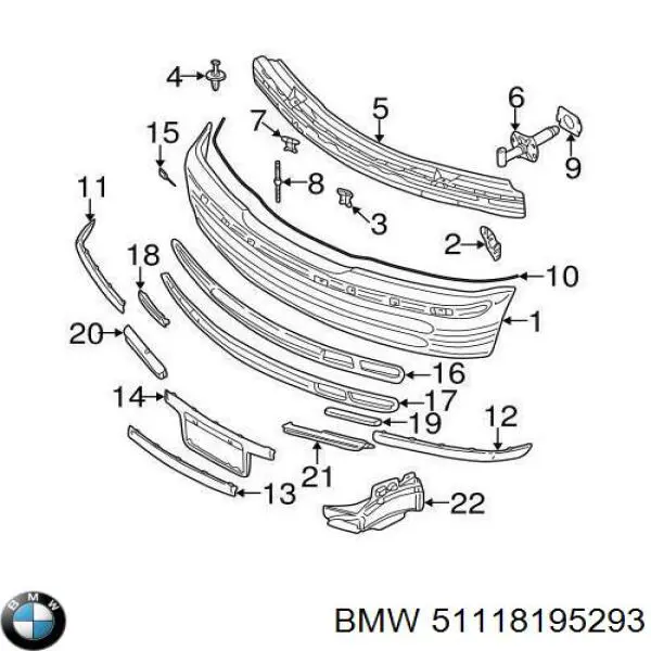 Решітка протитуманних фар ліва на BMW 3 (E46)