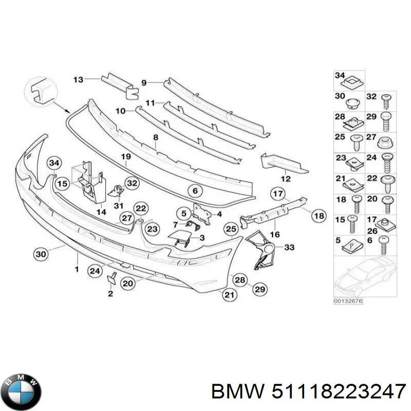 51118223247 BMW Лівий кронштейн переднього бампера
