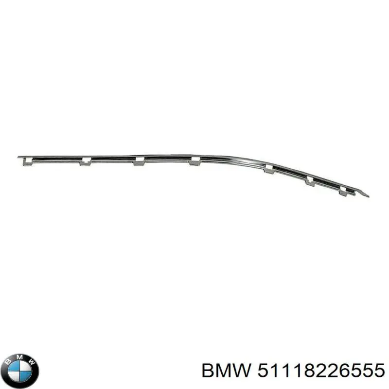 51118226555 BMW молдинг переднього бампера, лівий